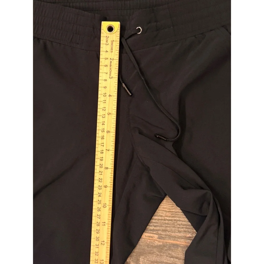 Athleta Capri Pants Black Ruched Leg Joggers Size 2 OVERSIZED Yoga Gym‎ Casual